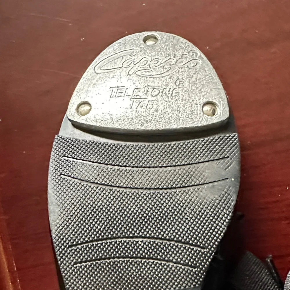 Capezio Black Patent Tap Shoes with Ribbon Laces Size 13M
